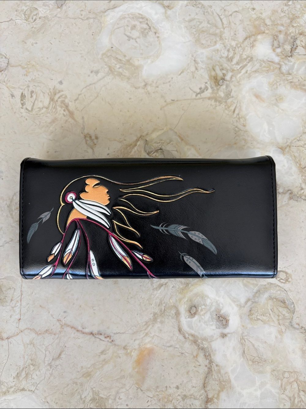 “Eagle's Gift” Long Wallet by Canadian First Nations Sioux Artist Maxine Noel - Picture 3 of 12